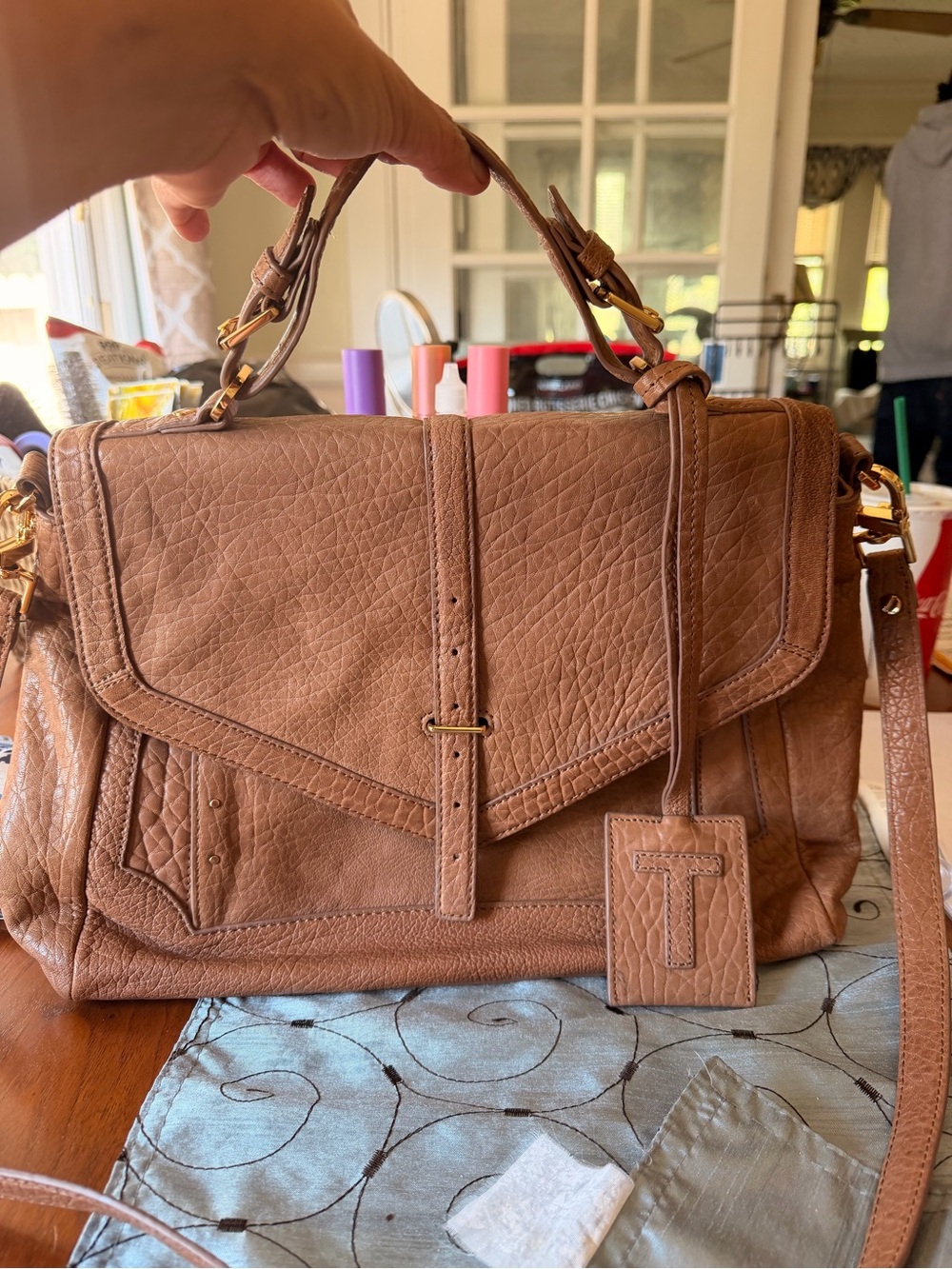 Tory Burch Brown Leather Satchel Crossbody